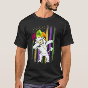 Camiseta Máscara divertida de Mardi Gras con bandera americ