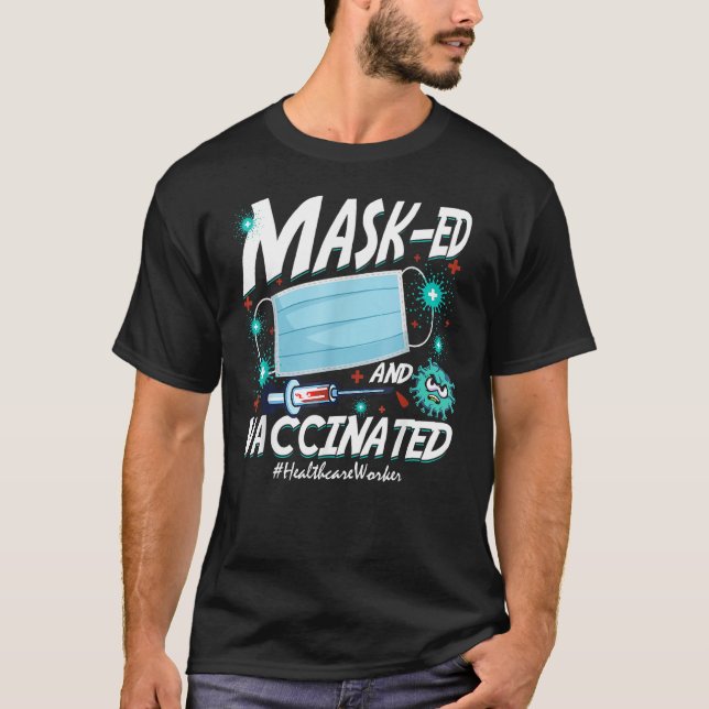 Camiseta Máscara Ed Trabajador de Salud Vacunado S 2021 Mad (Anverso)