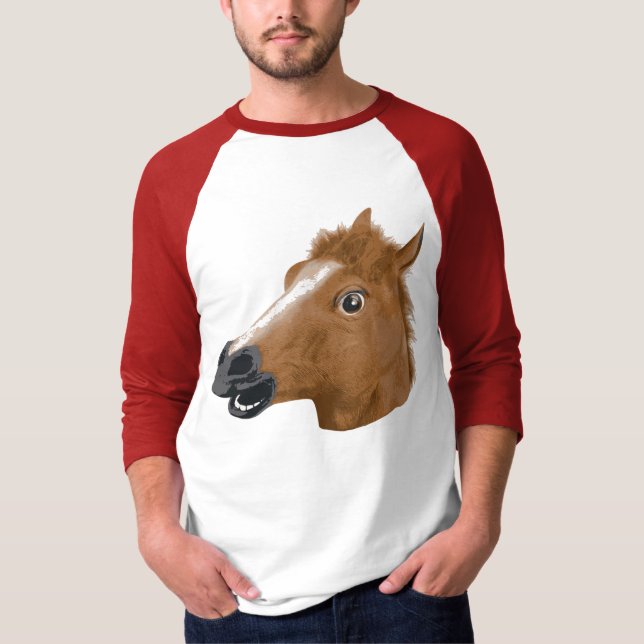 Camiseta Máscara espeluznante de la cabeza de caballo (Anverso)