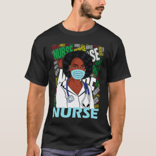 Camiseta Máscara facial de uniforme de enfermera negra para