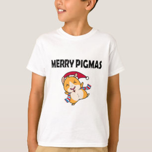 Camiseta Máscara Facial Feliz Conejillo de Indias Navidad D