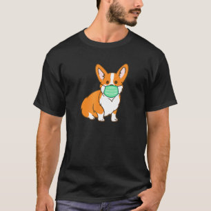 Camiseta Mascara Facial Perro Corgi Distanciamiento Social