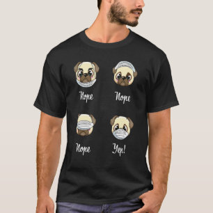 Camiseta Máscara Facial Perros Pug Boca Máscara Nariz