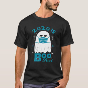 Camiseta Máscara fantasma de hoja de boo 2020 Divertida Hal