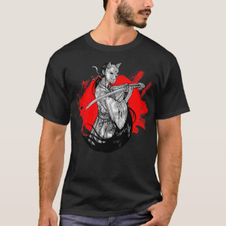 Camiseta Máscara Fox samurai chica ilustracion en el grupo
