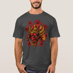 Camiseta Máscara Hanya Samurai Oni, cara de arte demon Hara