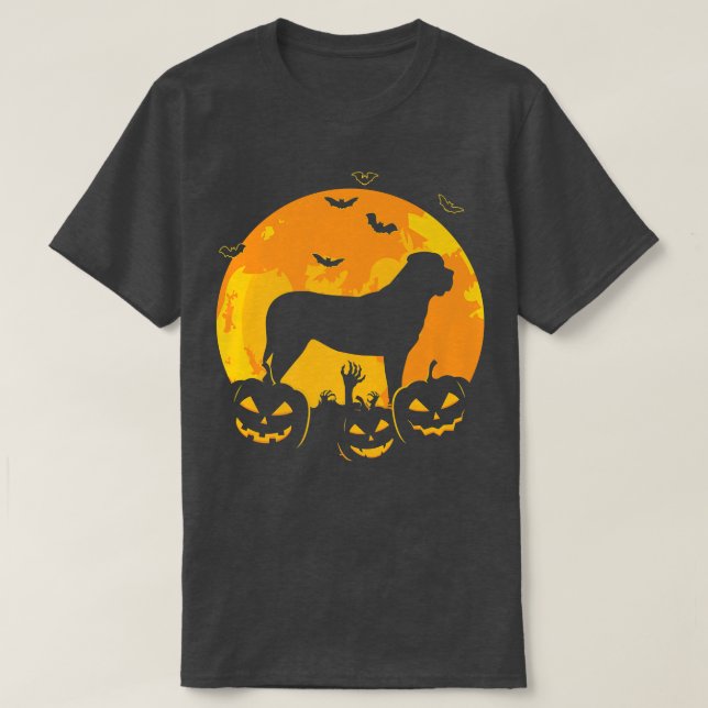 Camiseta Máscara inglesa de Halloween Jack O Lantern Dog Pu (Diseño del anverso)