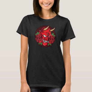 Camiseta Mascara japonesa de Oni Demon Cuelando Cabeza Diab