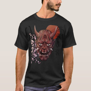Camiseta Mascara japonesa de Oni Demon Kanji Samurai Oni