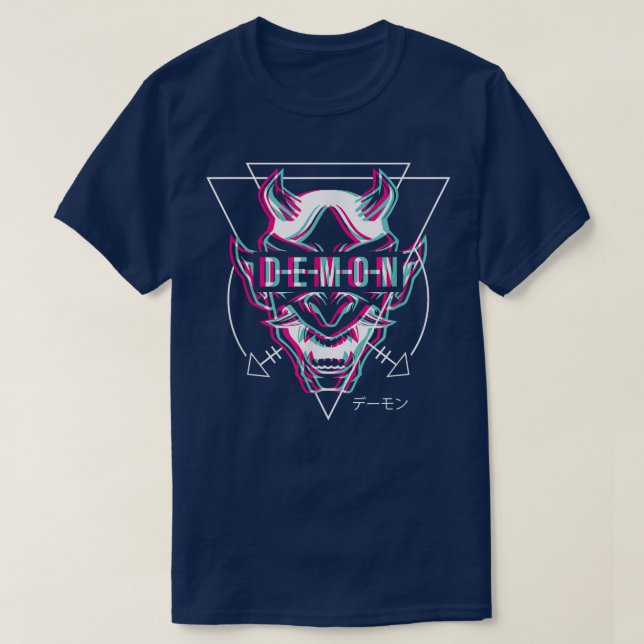 Camiseta Mascara japonesa de Oro Demon Ogre - Japón estétic (Diseño del anverso)