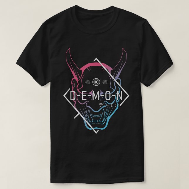 Camiseta Mascara japonesa de Oro Demon Ogre - Japón estétic (Diseño del anverso)