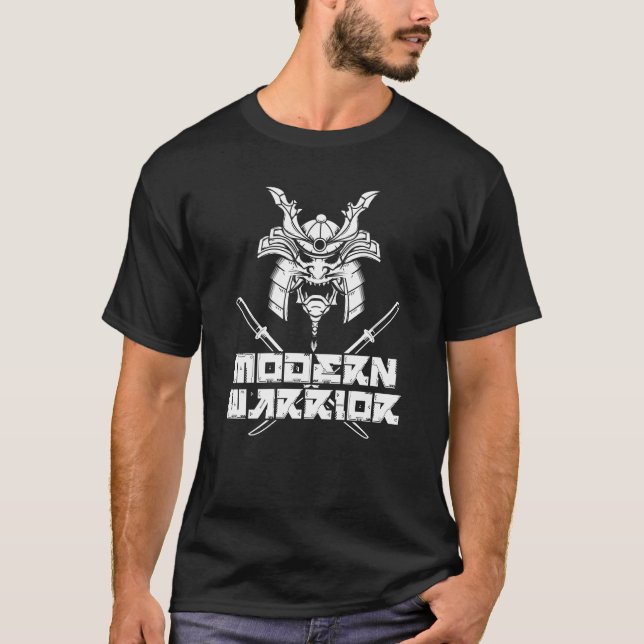 Camiseta Máscara japonesa de Samurai Guerrero Moderno (Anverso)