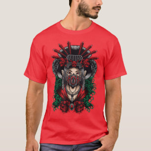 Camiseta Mascara japonesa tradicional de Geisha Japón
