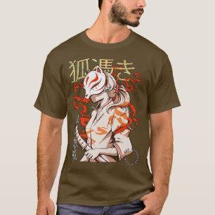 Camiseta Mascara kabuki kitsune de kabuki japonesa estética