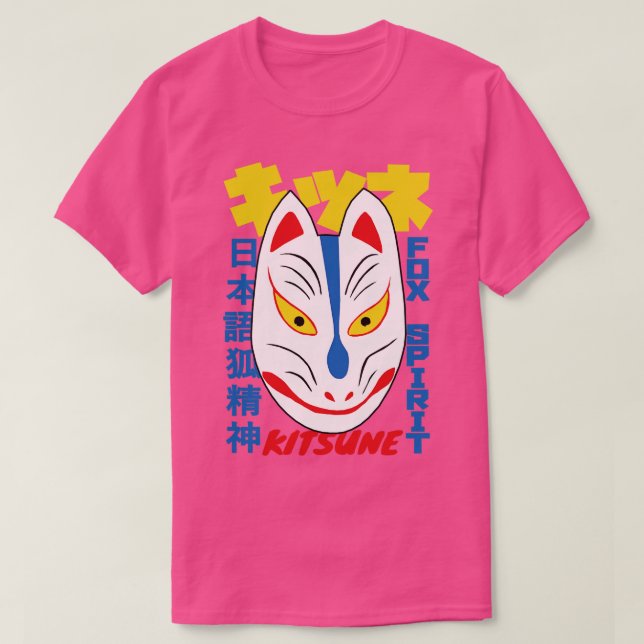 Camiseta Máscara kitsune de Fox japonesa (Diseño del anverso)