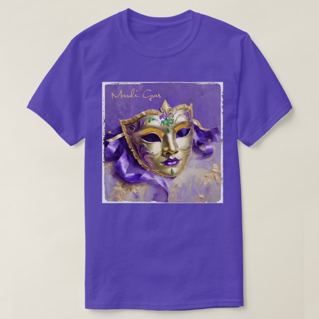 Camiseta Máscara Mardi Gras (Diseño del anverso)