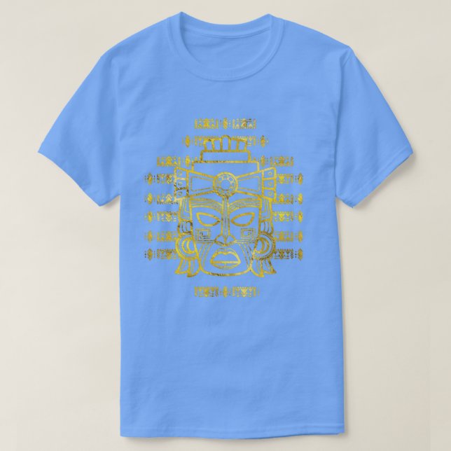 Camiseta Máscara maya azteca inca de oro (Diseño del anverso)