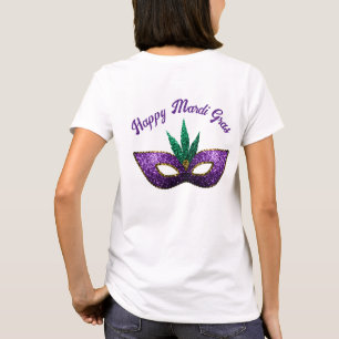 Camiseta Máscara Morado Parkolas Verdes Felices Mardi Gras