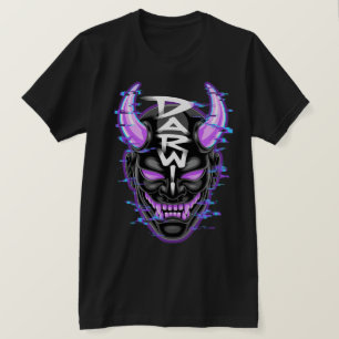 Camiseta "Máscara Oni Glitch Neon - DARW"