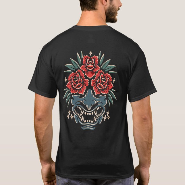 Camiseta máscara Oni Rosa (Reverso)