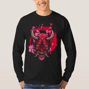 Camiseta Máscara Oni Sakura Flores estilo estético Japón Va