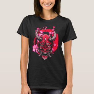 Camiseta Máscara Oni Sakura Flores estilo estético Japón Va