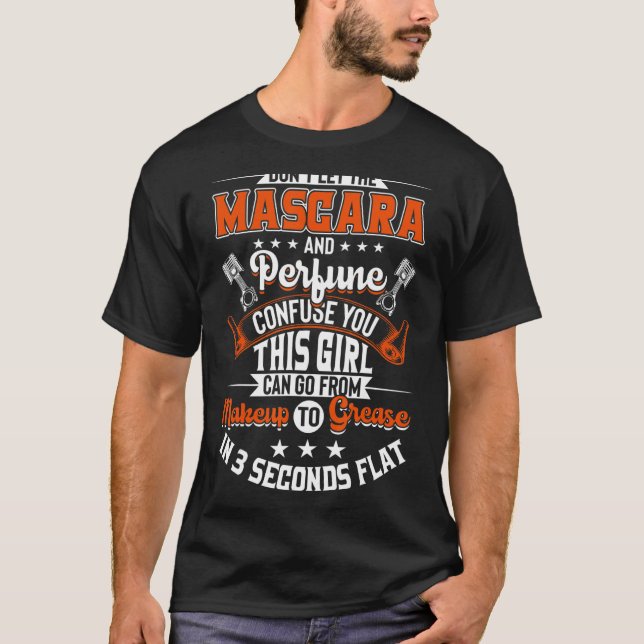 Camiseta Mascara Perfume Soy una sarcasmo mecánico femenino (Anverso)