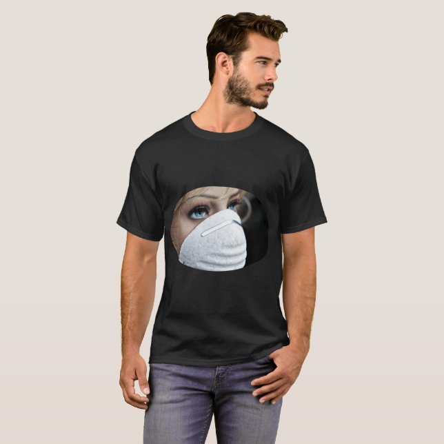 Camiseta Máscara protectora de virus de Corona (Anverso completo)