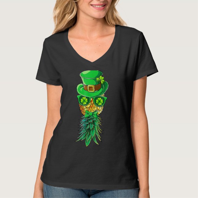 Camiseta Máscara Swinger Upside Down Pineapple St Patrick S (Anverso)