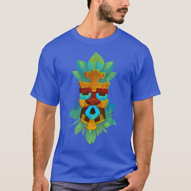 Camiseta Máscara tiki con textura (Anverso)