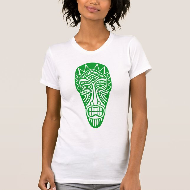 Camiseta Máscara Tiki II - Verde de hierba (Anverso)
