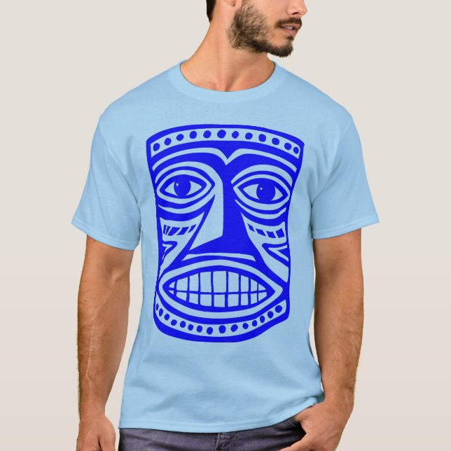 Camiseta Máscara Tiki III - Azul (Anverso)