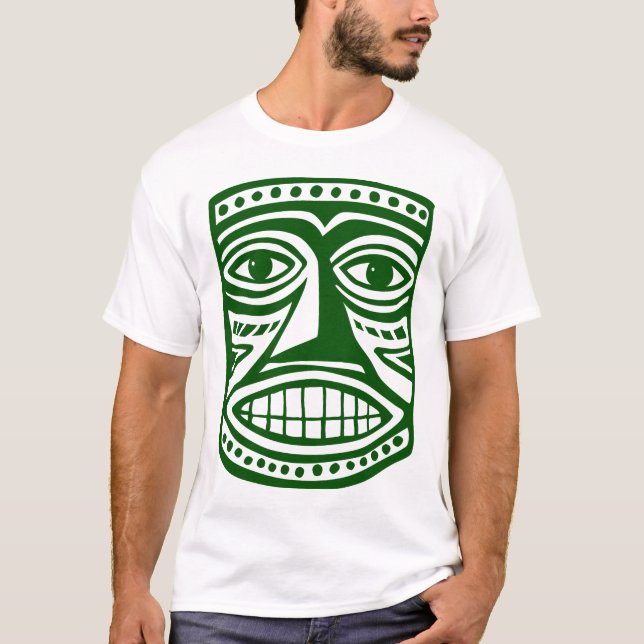 Camiseta Máscara Tiki III - Verde Dk (Anverso)