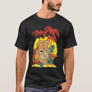 Camiseta Máscara Tiki Máscara Polinesia Luau Fiesta Hawaiia