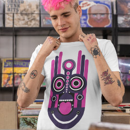 Camiseta Máscara Tiki Morada Y Rosa