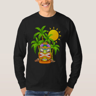 Camiseta Máscara Tiki Palmeras Polinesias Totem Hawaiano Lu