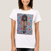 Máscara Tribal Africana Ropa de Kente Amarillo Azu