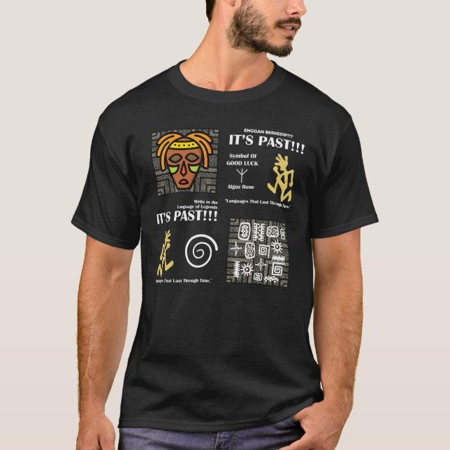 Camiseta Máscara Tribal de arte con símbolos antiguos - Étn (Anverso)