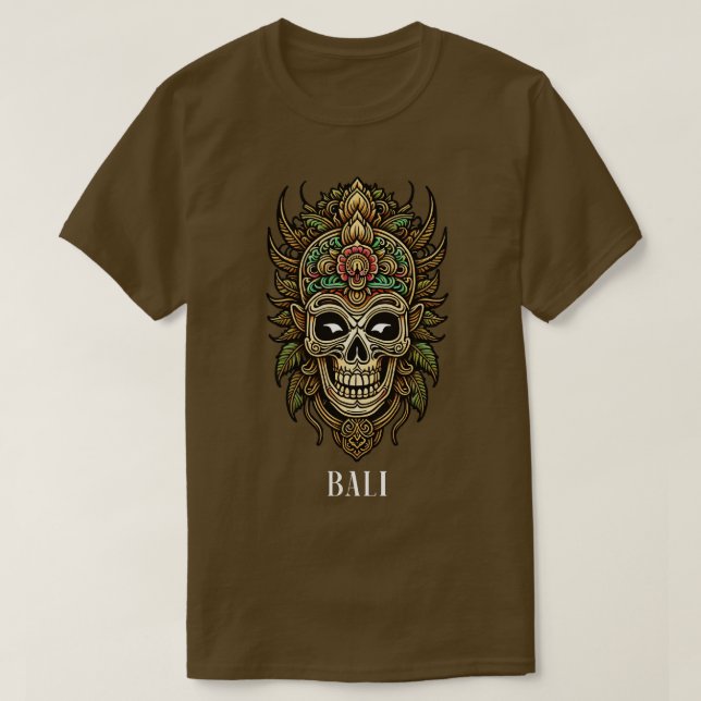 Camiseta Máscara Tribal de Bali (Diseño del anverso)
