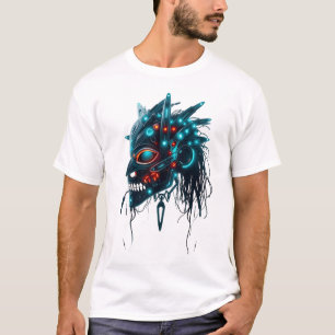 Camiseta Máscara tribal robótica con cables digitales