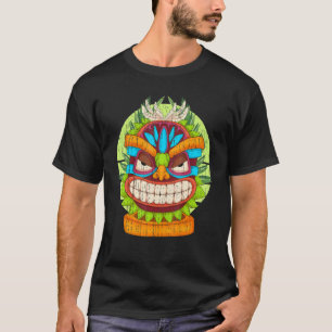 Camiseta Máscara Tropical Tiki de Hawái Fiesta Luau Polines