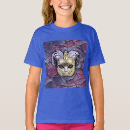 Camiseta Máscara veneciana con plumas de lavanda