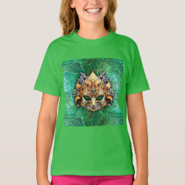 Camiseta Máscara veneciana embellecida sobre verde brillant
