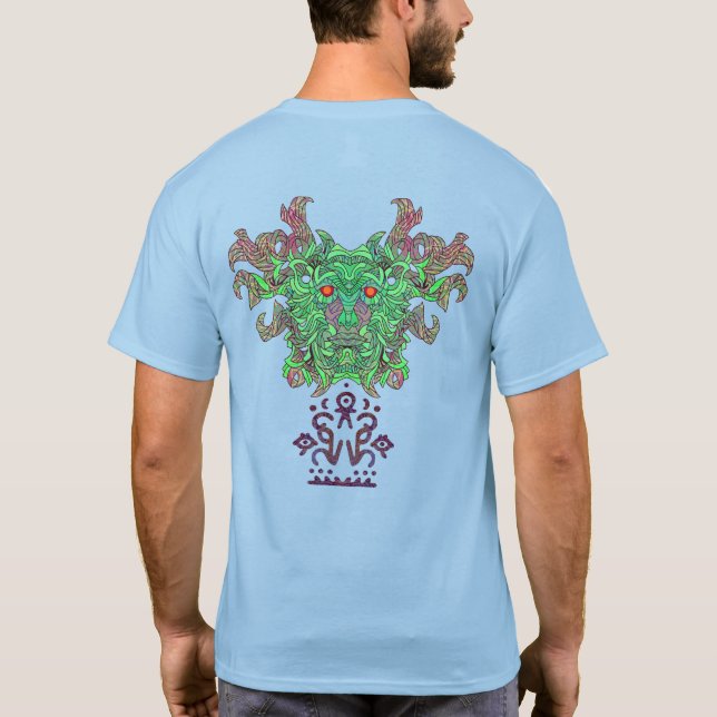 Camiseta Máscara verde de hombre al revés (Reverso)