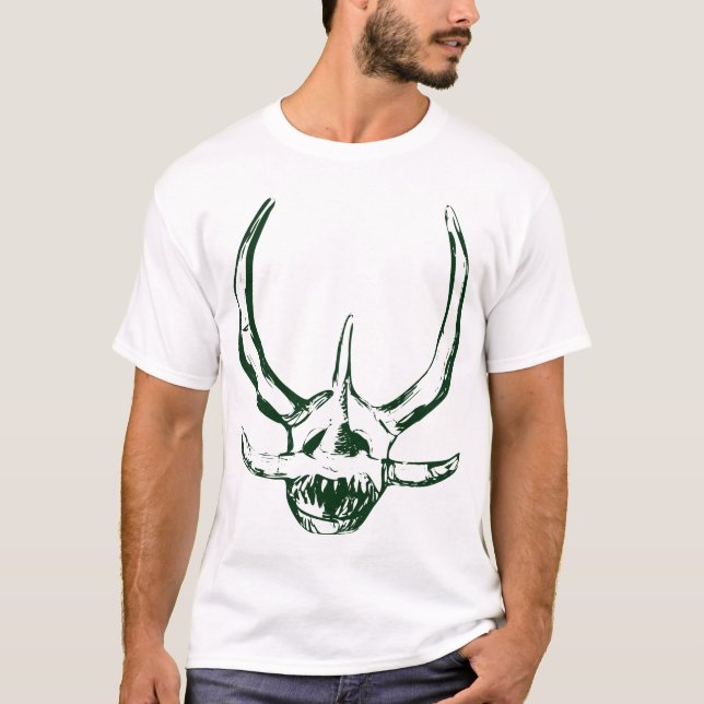 Camiseta Máscara Verde Oscuro de Vejigante de Ponce, PR (Anverso)