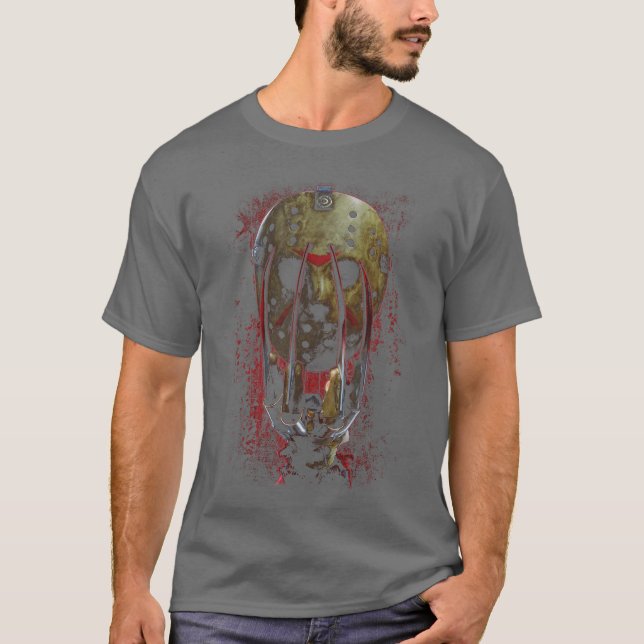 Camiseta Máscara y garras de Freddy vs Jason (Anverso)