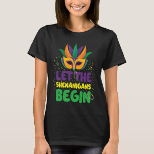 Camiseta Máscara y perlas Dejen que los Shenanigans comienc
