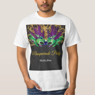 Camiseta Mascarada Fiesta Noche mágica Oro Púrpura Verde