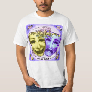 Camiseta Máscaras de actor amarillas y moradas