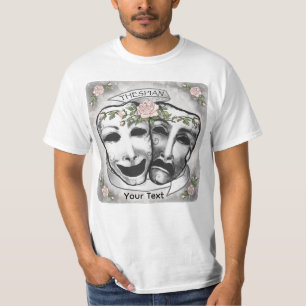 Camiseta Máscaras de actor en blanco y negro